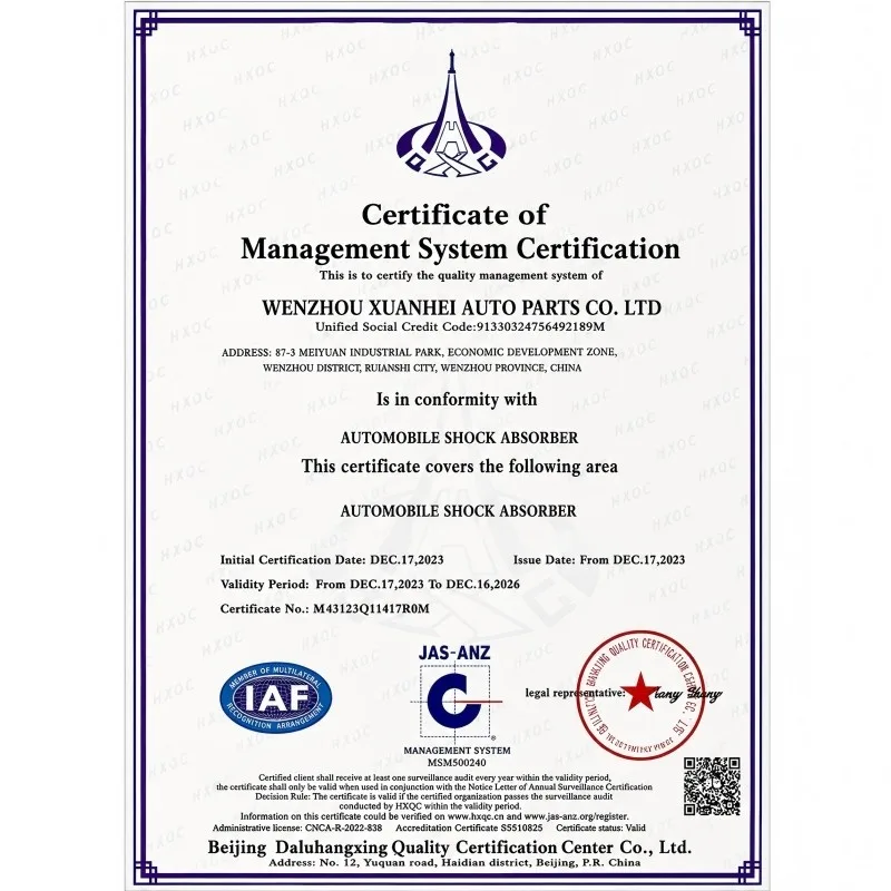 Quality Management System Certificate